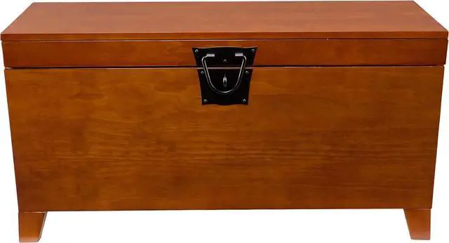 Alt view image 5 of 7 - SEI Furniture Pyramid Storage Trunk Coffee Table, Mission Oak