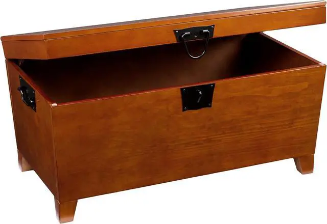 Alt view image 6 of 7 - SEI Furniture Pyramid Storage Trunk Coffee Table, Mission Oak