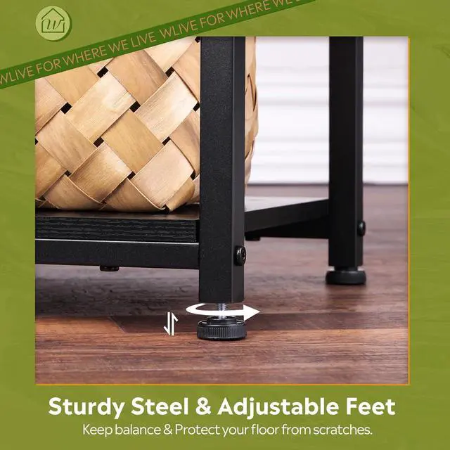 Alt view image 6 of 7 - WLIVE End Tables Living Room Set of 2, Black End Table for Two, Narrow Side Table for Bedroom, Home Office, Small Spaces, 3-Tier End Table for Couch, Sofa, Bed