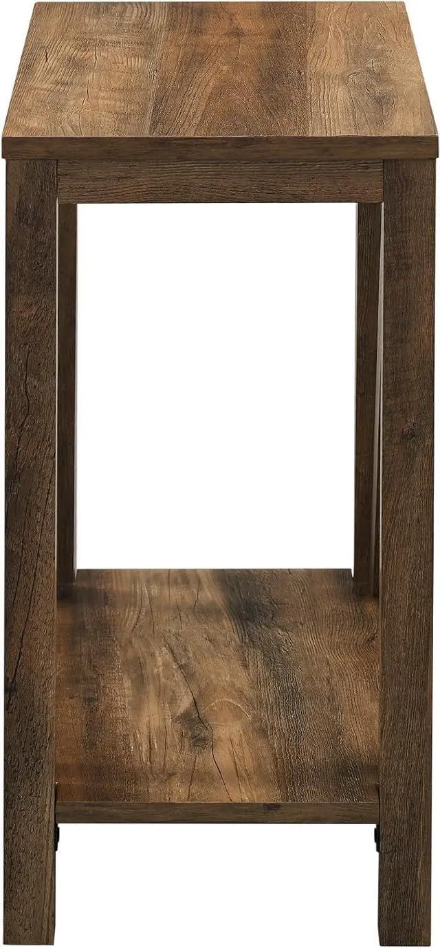 Alt view image 6 of 7 - Walker Edison Modern Farmhouse A-Frame Wood Rectangle Side Table Living Room Small End Accent Table, 13 Inch, Rustic Oak