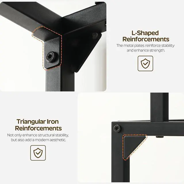 Alt view image 7 of 7 - Bar Table with LED Lights, Counter Height Table, Bar Height Table, Pub Table, Gaming Table, Metal Frame, for Living Room, Dining Room, Pub, Rustic Brown and Black BT01DBR