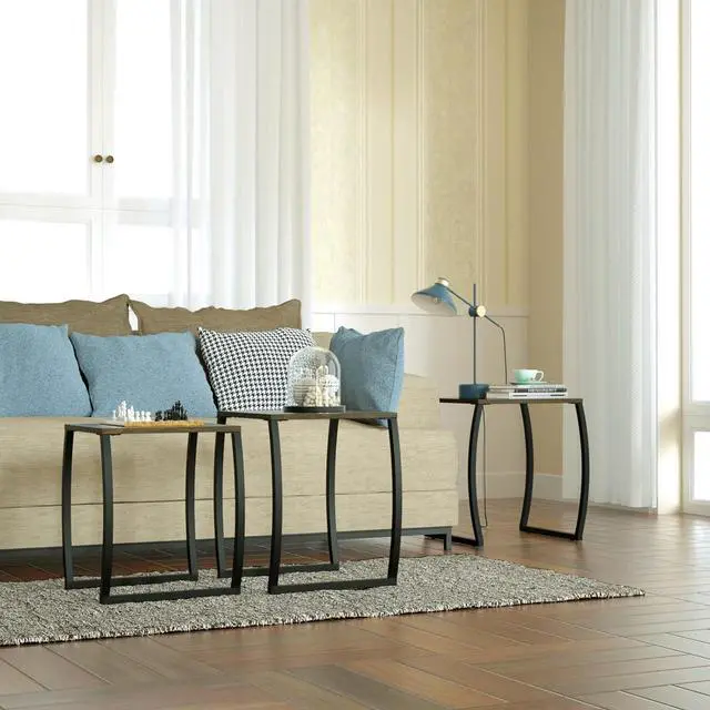 Alt view image 5 of 6 - SRIWATANA Nesting Tables, Vintage Side End Tables Living Room, Coffee Snack Table Set of 3