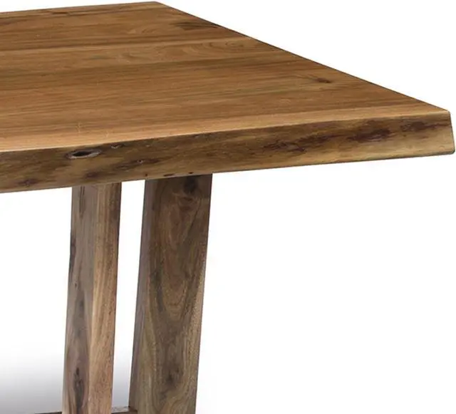 Alt view image 4 of 5 - Alaterre Furniture Berkshire Coffee Table, 48-Inch Natural Live Edge Acacia Wood, Unique Handcrafted Design, Sturdy Build with Floor Protectors, Modern Industrial Farmhouse Style Ideal for Living Room
