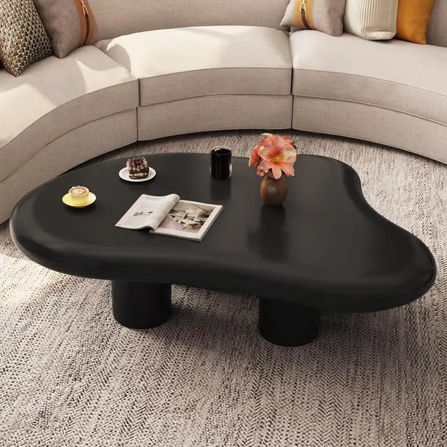 Main image of Cloud Coffee Table, Cute End Table, Modern Coffee Table, Black Cartoon Coffee Table, Irregular Indoor Tea Table for Living Room with 4 Legs, 35.82"