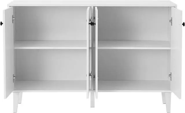Alt view image 6 of 7 - Panana Sideboard Buffet Cabinet Kitchen Storage Cabinet Living Room 4 Doors Console Table (White)