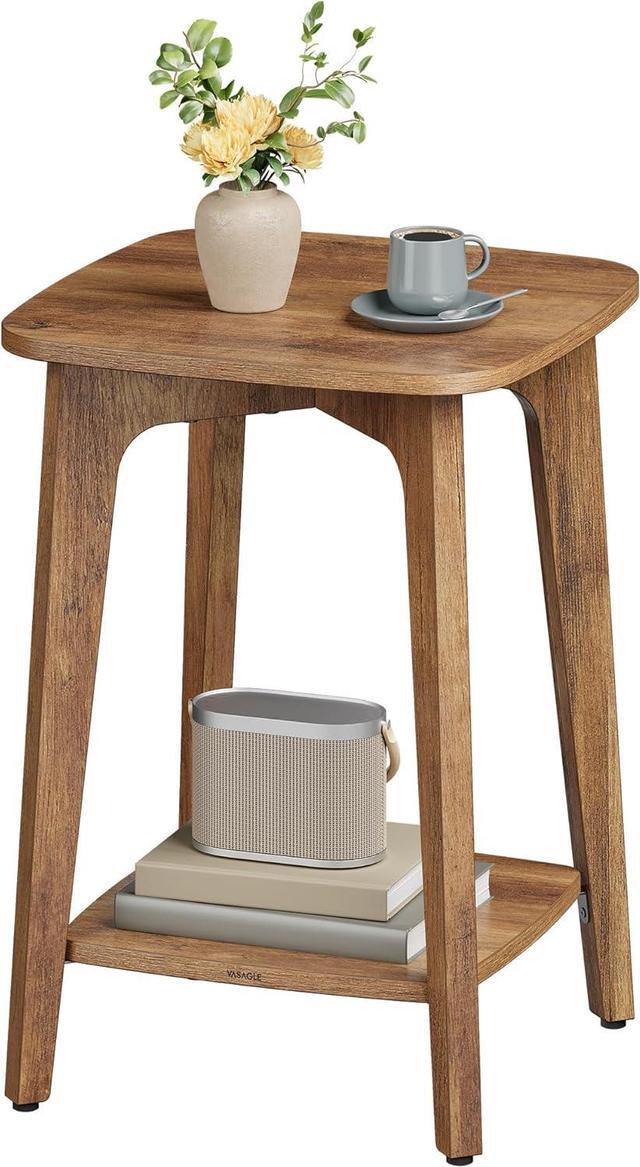 Main image of VASAGLE Side Table, Small Square End Table with Lower Shelf, Nightstand for Small Spaces, Living Room, Bedroom, Honey Brown ULET236K01