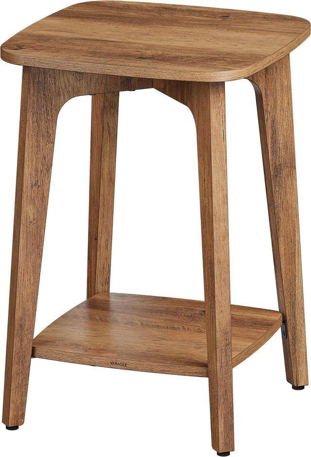 Alt view image 6 of 6 - VASAGLE Side Table, Small Square End Table with Lower Shelf, Nightstand for Small Spaces, Living Room, Bedroom, Honey Brown ULET236K01