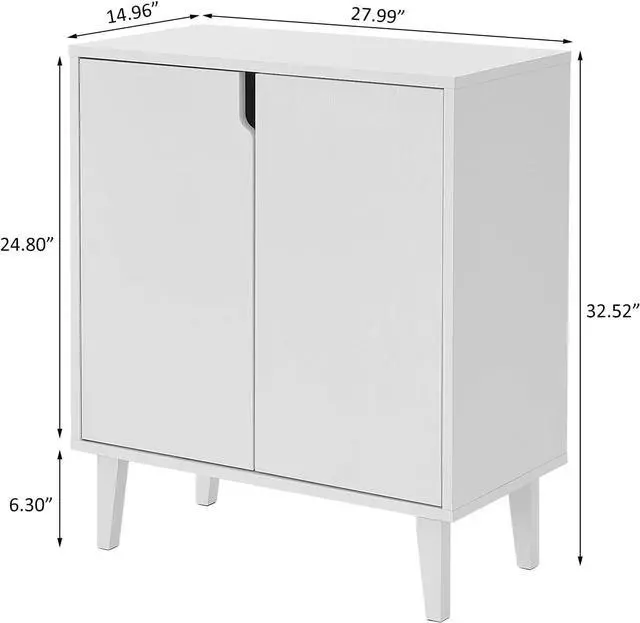 Alt view image 2 of 7 - Panana White Coffee Bar Cabinet, Farmhouse Kitchen Sideboard Buffet Storage Cabinet White Accent Sideboard Buffet Cabinet for Kitchen, Dining Room, Living Room, Hallway