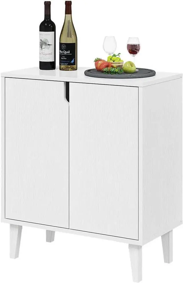 Alt view image 4 of 7 - Panana White Coffee Bar Cabinet, Farmhouse Kitchen Sideboard Buffet Storage Cabinet White Accent Sideboard Buffet Cabinet for Kitchen, Dining Room, Living Room, Hallway