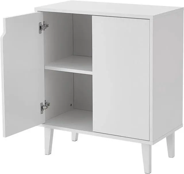 Alt view image 5 of 7 - Panana White Coffee Bar Cabinet, Farmhouse Kitchen Sideboard Buffet Storage Cabinet White Accent Sideboard Buffet Cabinet for Kitchen, Dining Room, Living Room, Hallway