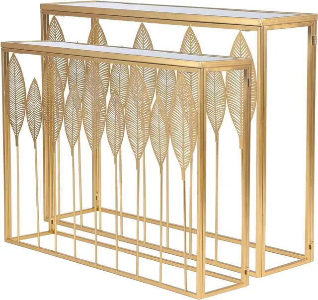 Main image of Adeco Set of 2 Nesting Side Tables, Decorative Rectangular Metal Accent End Tables Nightstands, Modern Coffee Table Sofa Table for Living Room Bedroom