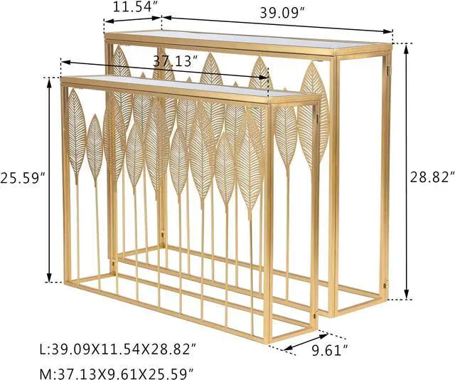 Alt view image 3 of 7 - Adeco Set of 2 Nesting Side Tables, Decorative Rectangular Metal Accent End Tables Nightstands, Modern Coffee Table Sofa Table for Living Room Bedroom