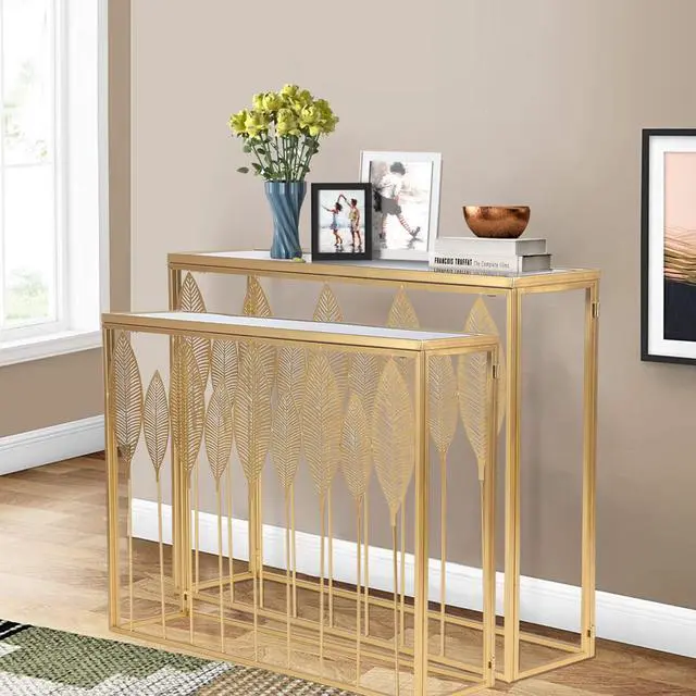 Alt view image 2 of 7 - Adeco Set of 2 Nesting Side Tables, Decorative Rectangular Metal Accent End Tables Nightstands, Modern Coffee Table Sofa Table for Living Room Bedroom