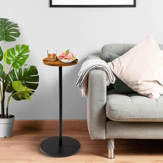 Alt view image 6 of 7 - Small Drink Table For Small Spaces Pedestal Side Table Martini Table Cocktail Table Small Side Table Small End Table Small Round Side Table Small Accent Table Tiny Table Stand For Living Room Bedroom