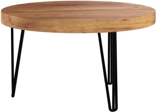 Alt view image 3 of 5 - WELLAND Reclaimed Old Elm Coffee Table 27.5"x27.5"x16" H Accent Vintage Coffee Table Rustic Round Table for Living Room Patio Bedroom Home Office