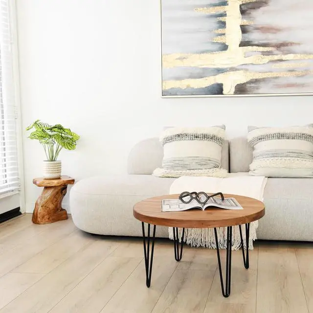 Alt view image 5 of 5 - WELLAND Reclaimed Old Elm Coffee Table 27.5"x27.5"x16" H Accent Vintage Coffee Table Rustic Round Table for Living Room Patio Bedroom Home Office