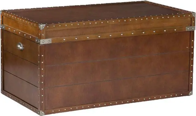 Main image of SEI Furniture Steamer Trunk Coffee Table, Brown