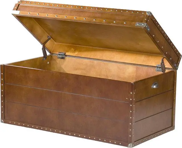 Alt view image 4 of 7 - SEI Furniture Steamer Trunk Coffee Table, Brown