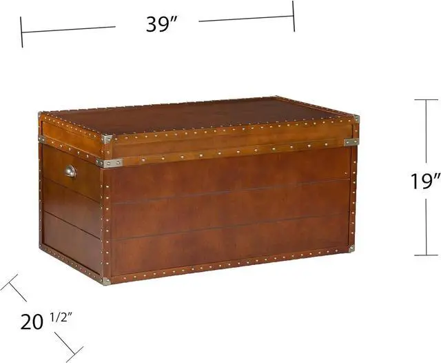 Alt view image 6 of 7 - SEI Furniture Steamer Trunk Coffee Table, Brown