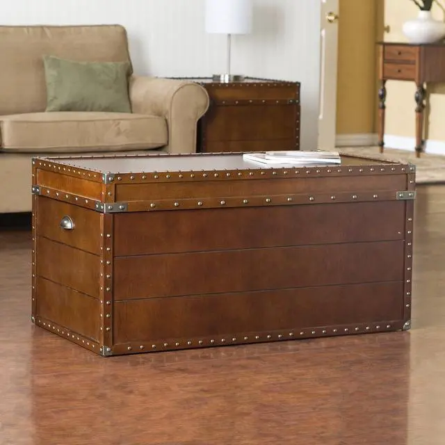 Alt view image 5 of 7 - SEI Furniture Steamer Trunk Coffee Table, Brown