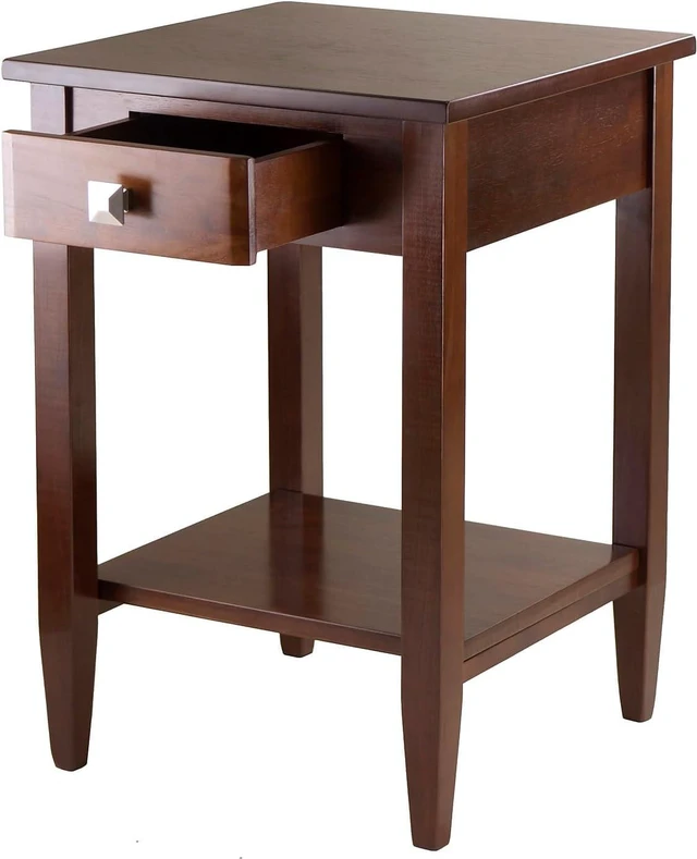 Alt view image 3 of 3 - Winsome Richmond 25.98 x 17.95 x 18.68-Inch Wood End Table Tapered Leg, Antique Walnut (94118)