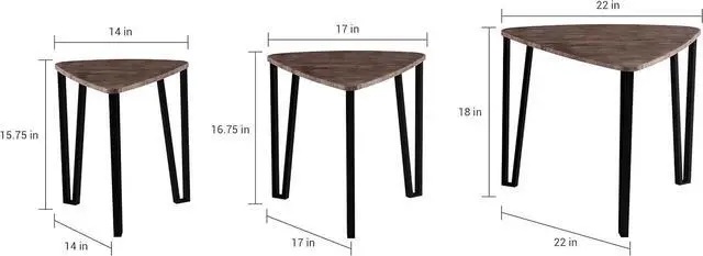 Alt view image 2 of 7 - LAVISH HOME Nesting Set of 3, Modern Woodgrain Look for Living Room Coffee Tables or Nightstands-Contemporary Accent Decor Furniture