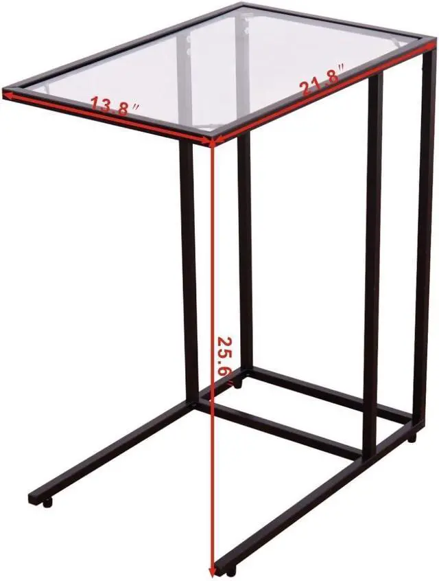 Alt view image 4 of 7 - Tangkula 26" Sofa Side Table, C-Shape Snack Table, Coffee Desk Side Table Coffee Tray End Table Furniture for Home Office