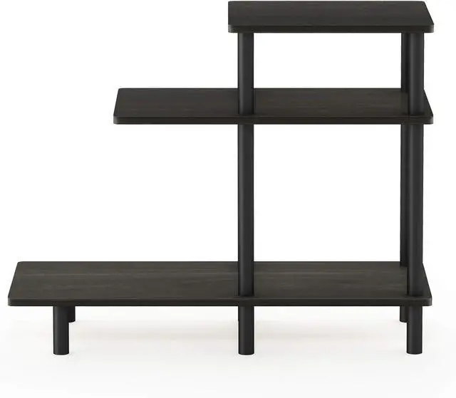 Alt view image 6 of 6 - Furinno Turn-N-Tube 3-Tier Sofa Side Table, Espresso/Black, 31.5 in x 11.61 in x 25.63 in