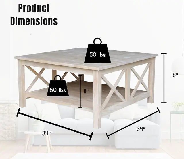 Alt view image 2 of 7 - International Concepts Hampton Coffee Table, Brown