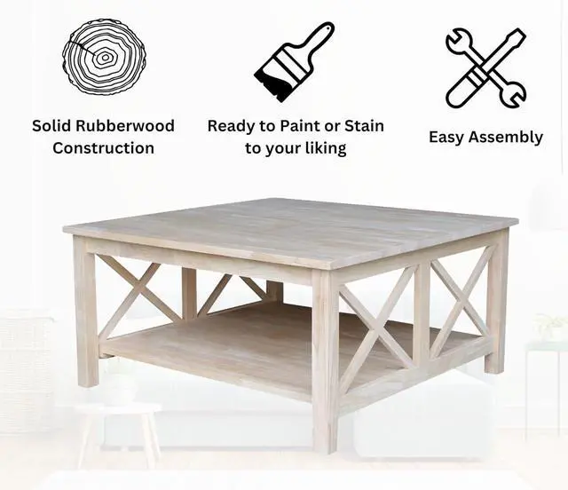 Alt view image 3 of 7 - International Concepts Hampton Coffee Table, Brown