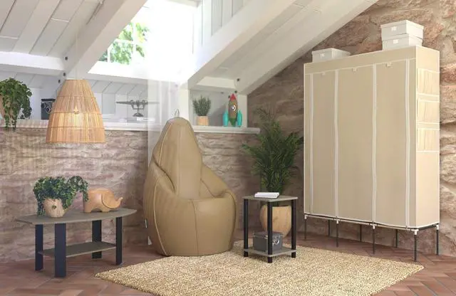 Alt view image 2 of 6 - FURINNO Stylish End Table, French Oak Grey/Black,2-Pack (2-99800GYW)