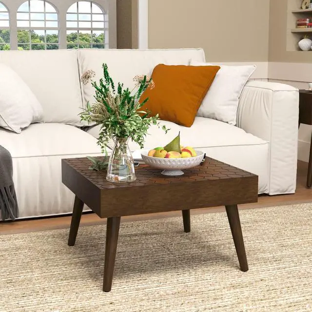 Main image of SUNBURY Morden Square,24" Wood Coffee Table for Farmhouse Living Room Table, Small Dining Table