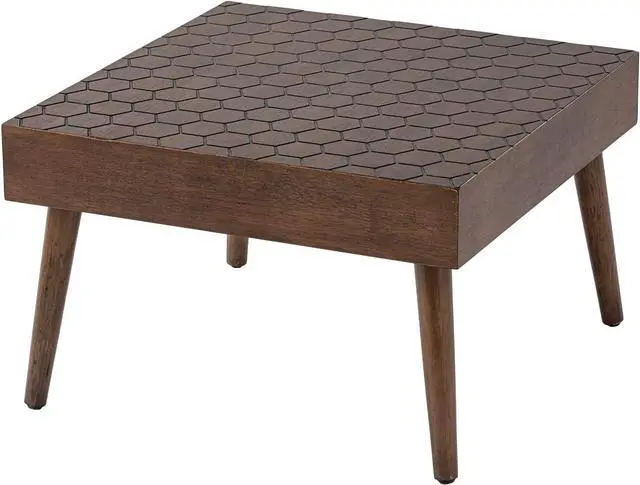 Alt view image 6 of 7 - SUNBURY Morden Square,24" Wood Coffee Table for Farmhouse Living Room Table, Small Dining Table