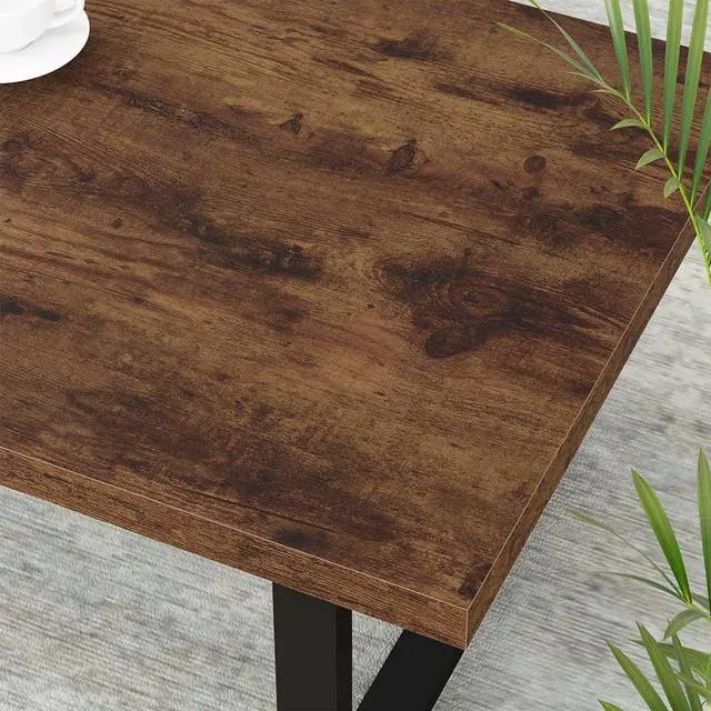 Alt view image 3 of 7 - IBF Rustic Coffee Table, Industrial Simple Wooden Living Room Table, Modern Minimalist Farmhouse Rectangle Center Table, Wood and Metal Vintage Tea Coffee Table for Home Bedroom, Rustic Brown, 39 Inch
