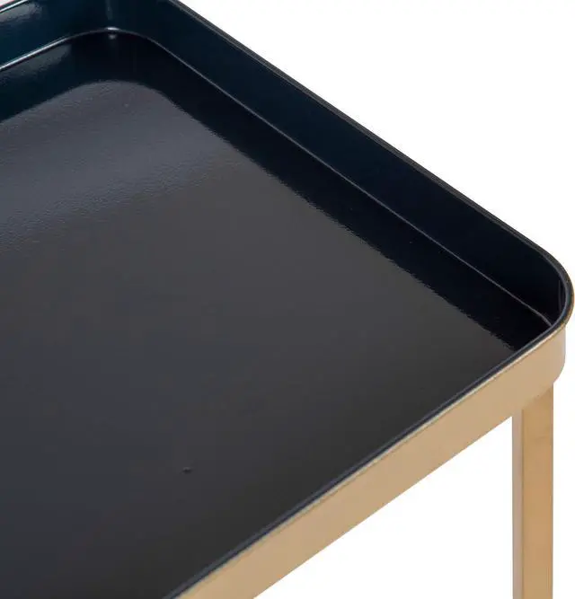 Alt view image 7 of 7 - Kate and Laurel Celia Modern Tray Side Table, 18 x 12 x 26, Navy Blue and Gold, Foldable Rectangular End Table for Storage and Display