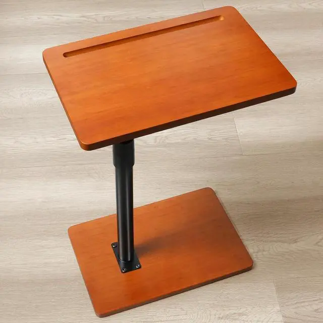 Main image of 360° Rotatable Sofa Tray Table for Couch Arm - Height Adjustable End Table for Bed or Chair with Phone & Tablet Slots, TV Tray Table, Side Table Tray for Small SpacesMahogany,Rectangle