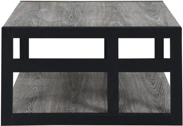Alt view image 6 of 7 - Convenience Concepts Monterey Square Coffee Table with Shelf, Weathered Gray/Black