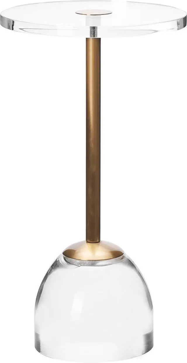 Main image of Clear Acrylic End Table,Brushed Brass Metal,Side Table for Office,Nightstand for Living Room and Bedroom,Easy Assembly,12x12 inch21.3 inch high