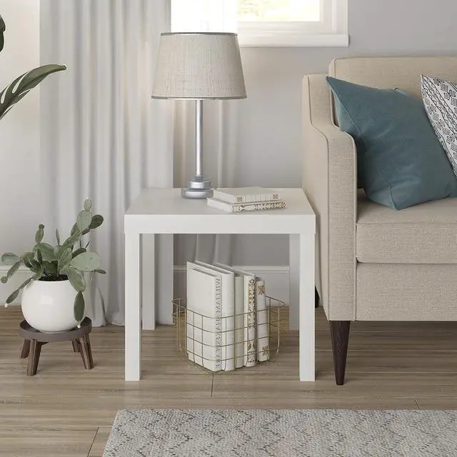 Alt view image 2 of 7 - Ameriwood Home Parsons End Table, White