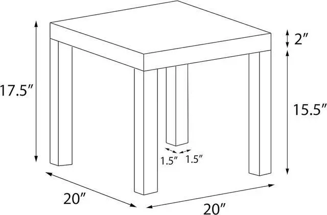 Alt view image 7 of 7 - Ameriwood Home Parsons End Table, White