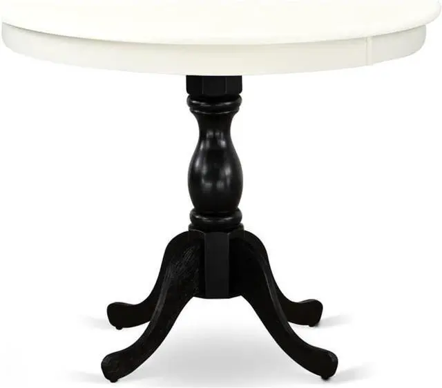 Main image of East West Furniture AMT-LBL-TP Antique Modern Kitchen Table - a Round Dining Table Top with Pedestal Base, 36x36 Inch, Multi-Color