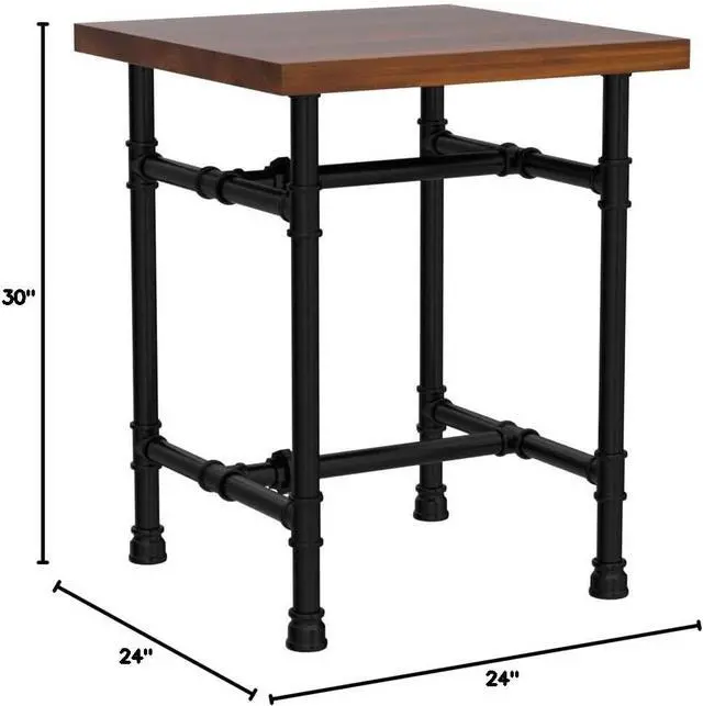 Alt view image 2 of 7 - 24 Inch Industrial Rustic Iron Pipe Entry Table, End Table, Coffee Table, Side Table, Metal Legs, Bar Table/Home Set/Living Room Set/Dining Room