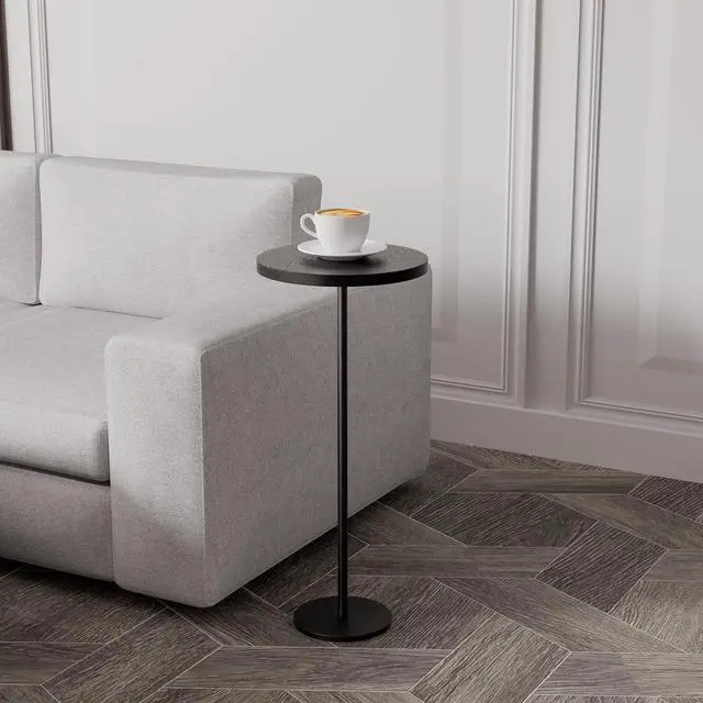 Main image of Drink Table, Pedestal Martini Table Modern Round Pedestal Table with Weighted Base Side Table for Small Spaces Round End Table for Drinking Coffee, Sofa, Living Room, Bedroom and Office