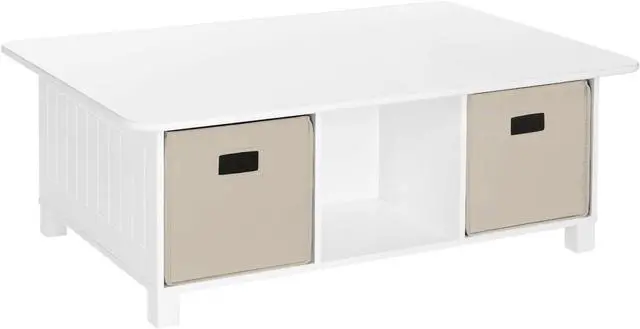 Main image of RiverRidge Home RiverRidge Activity Table, White with Taupe Bins