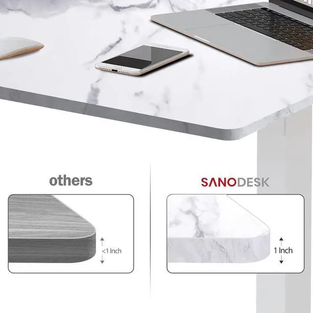 Alt view image 4 of 7 - SANODESK Whole-Piece Particle Board Table Top for Standing Desk and Home Office Desk DIY, 48x24x1 Inch Marble Grey Desk Top