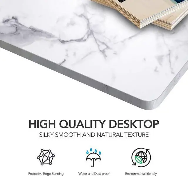 Alt view image 6 of 7 - SANODESK Whole-Piece Particle Board Table Top for Standing Desk and Home Office Desk DIY, 48x24x1 Inch Marble Grey Desk Top