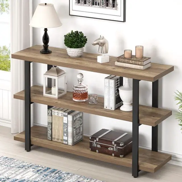 Main image of FOLUBAN Console Tables for Entryway, Modern Sofa Table with Storage Shelves for Living Room, Hallway, Entrance, or Behind Couch, Rustic Oak, 47 Inch