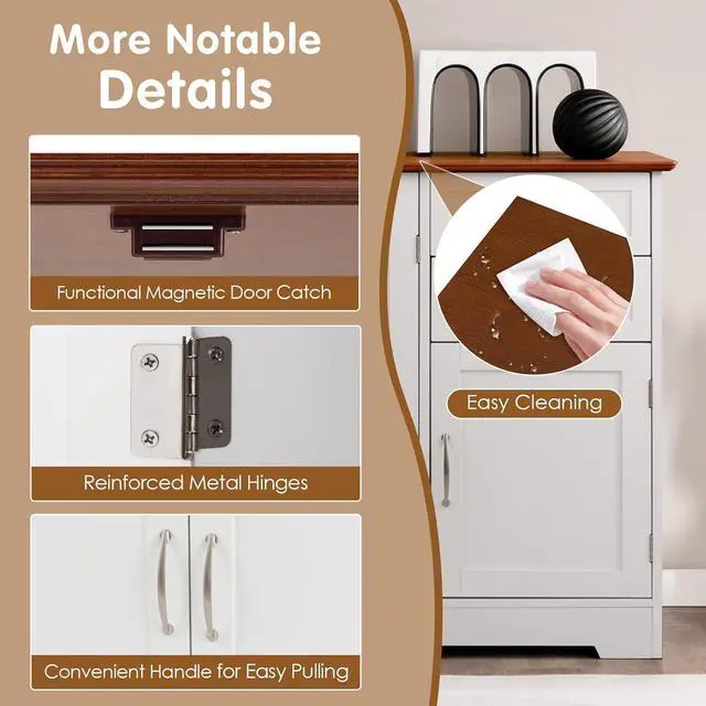 Alt view image 5 of 7 - PETSITE Buffet Cabinet, Kitchen Sideboard with Storage Cabinets & Drawers, Adjustable Shelf, Modern Credenza Coffee Bar Server Console Table Cupboard for Entryway Living Dining Room