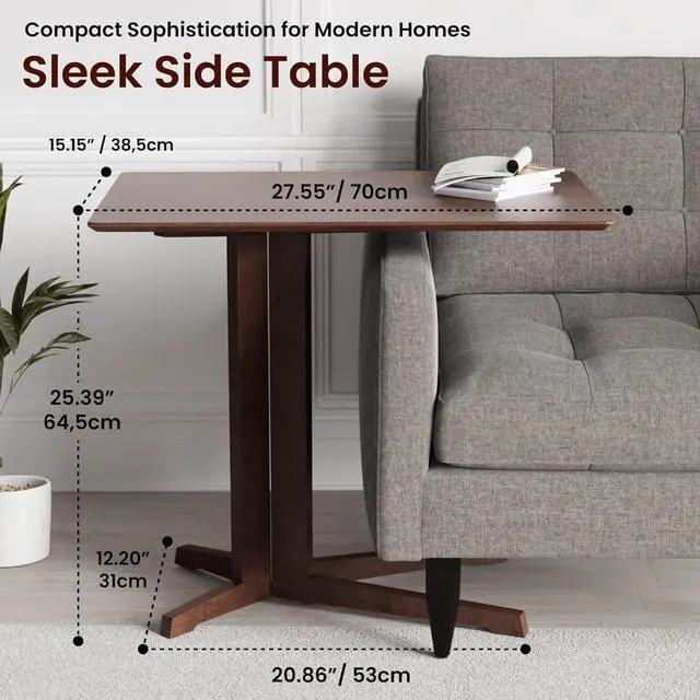 Alt view image 3 of 7 - Premium Bamboo Rolling Side Table with Wheels - C Table End Table - Sofa Side Table Slide Under - Boho Coffee Accent Table, Laptop Table - C Shaped End Table - Couch Table - Rolling Tv Tray