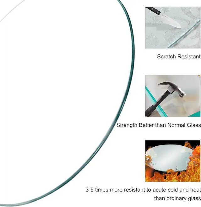Alt view image 2 of 3 - Round Glass Table Top,3/8" Inch Thick Tempered Pencil Edge Polish Glass Top 48" Inch Suitable for Dining Coffee Office Side Table